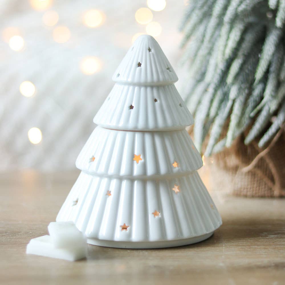 White Christmas Tree Oil Burner & Festive waxmelt