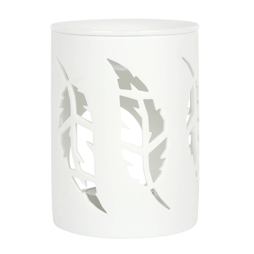 White Feather Cut Out Wax Warmer with Wax Melt bar
